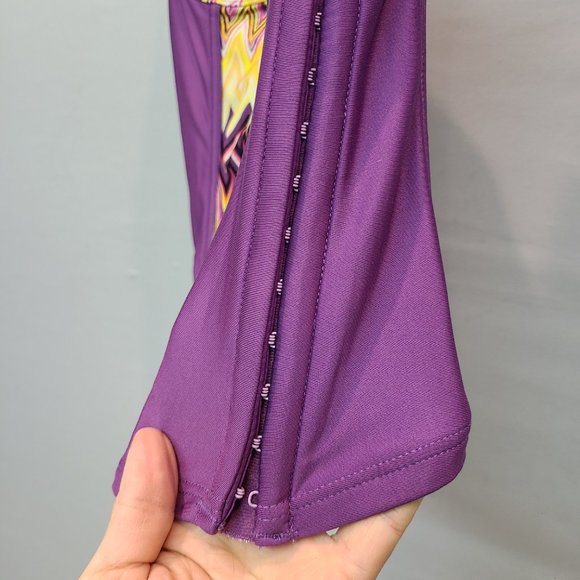 Fredericks of Hollywood Corset Lace up Back Purple Yellow Womens Small - Picture 10 of 11